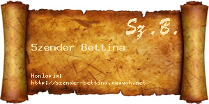 Szender Bettina névjegykártya